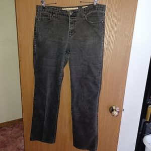 Mid rise,  straight leg,  black jeans